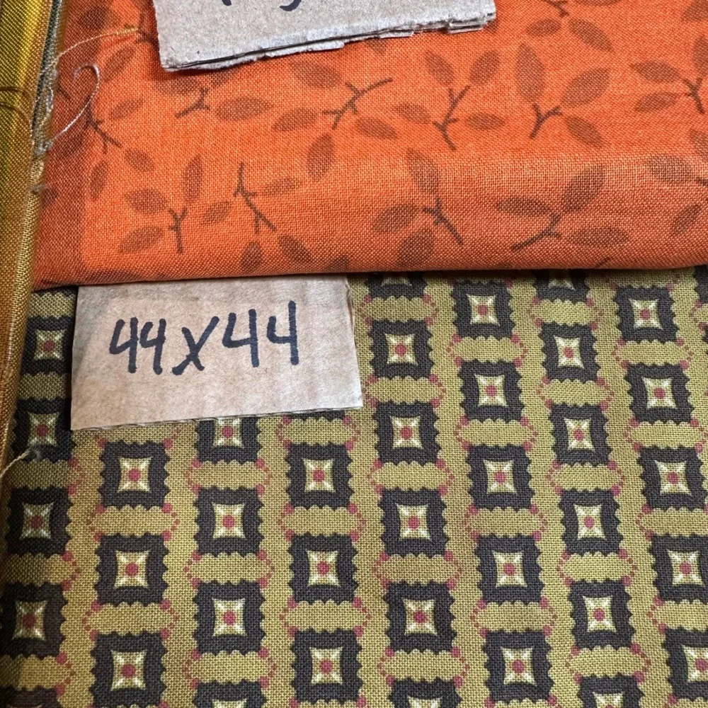 Goldtones Fabric Bundle 3.55 Yards Total Stripes Orange Leaf Geometric Cotton‎